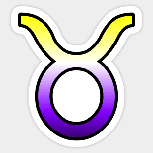 Taurus Nonbinary Pride Symbol Sticker